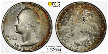 1976-S 25C Silver MS66