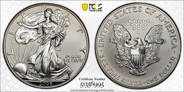 2006-P $1 Eagle-20th Anniversary Reverse Proof PR69