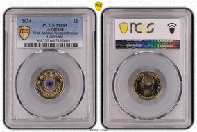 2024 $2 War Animal Remembrance Colorized MS66