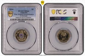 2024 $2 War Animal Remembrance Colorized MS64