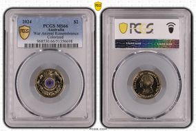 2024 $2 War Animal Remembrance Colorized MS66
