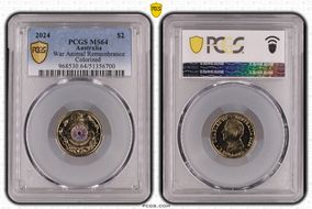 2024 $2 War Animal Remembrance Colorized MS64