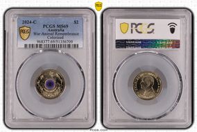 2024-C $2 War Animal Remembrance Colorized MS69