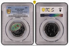 2024 20C Where is the Green Sheep? Colorized MS69