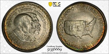 1952 50C Washington-Carver MS65