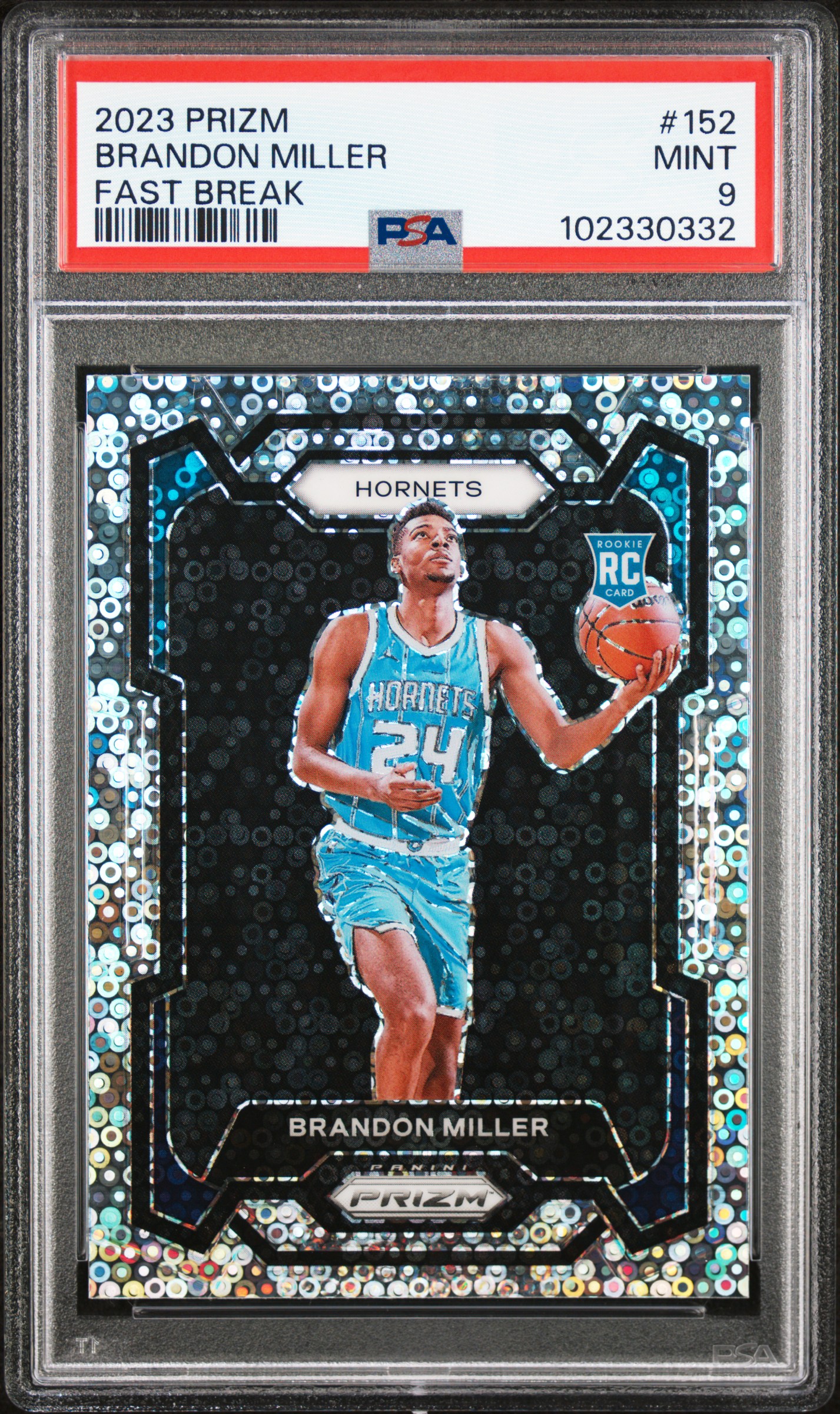 2023 Panini Prizm Brandon Miller #152 (Fast Break) Mint 9 front