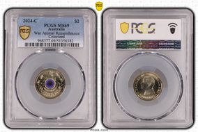 2024-C $2 War Animal Remembrance Colorized MS69