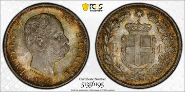 1899-R Lira KM-24.1  Ag MS65