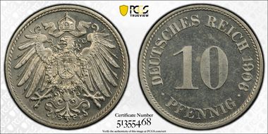 1906-F 10 Pfg J-13 PR64