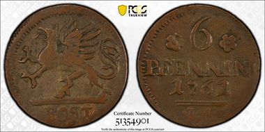 1761 6 Pfg VF25BN