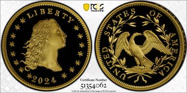 2024 $1 Flowing Hair High Relief Au 230th Anniversary First Strike PR70DCAM