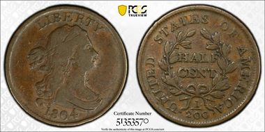 1804 1/2C C-8, Spiked Chin N1BN
