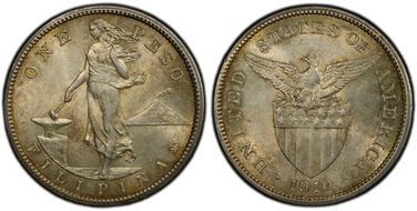 1910-S Peso KM-172  Ag MS62