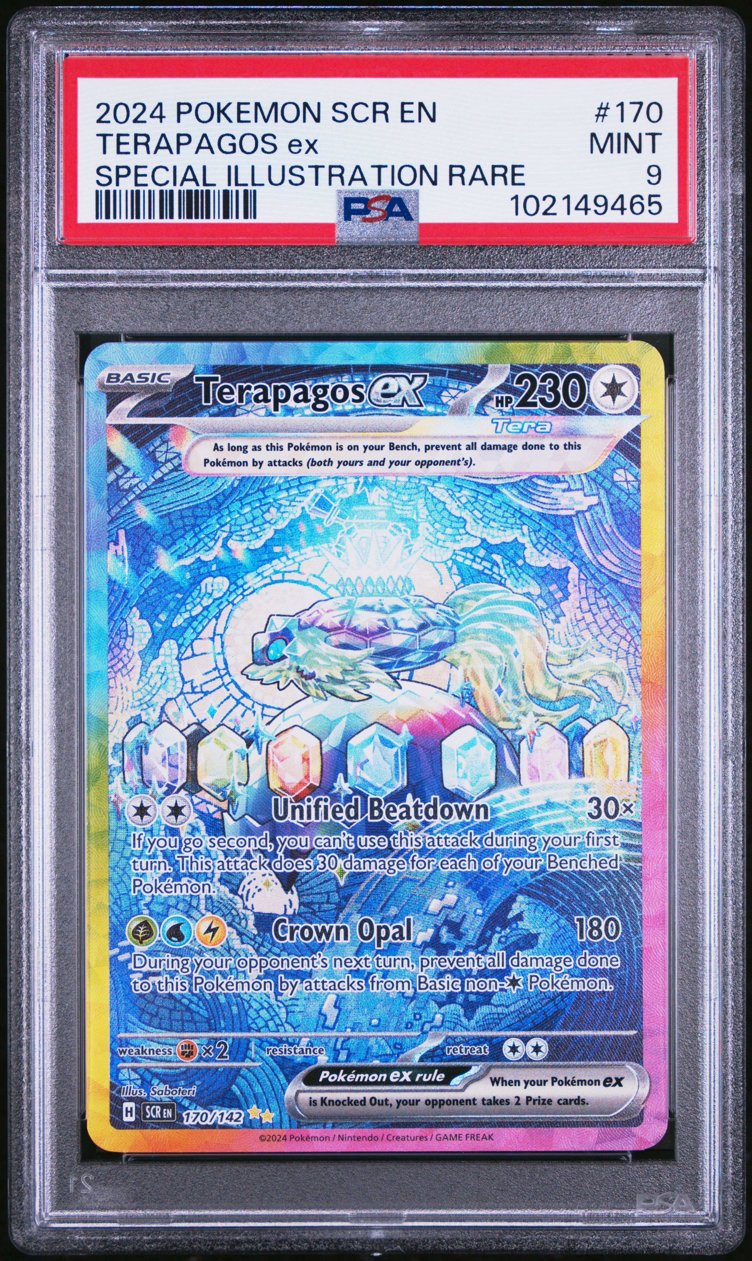 2024 #170 Terapagos EX PSA 9 Scr EN-Stellar Crown