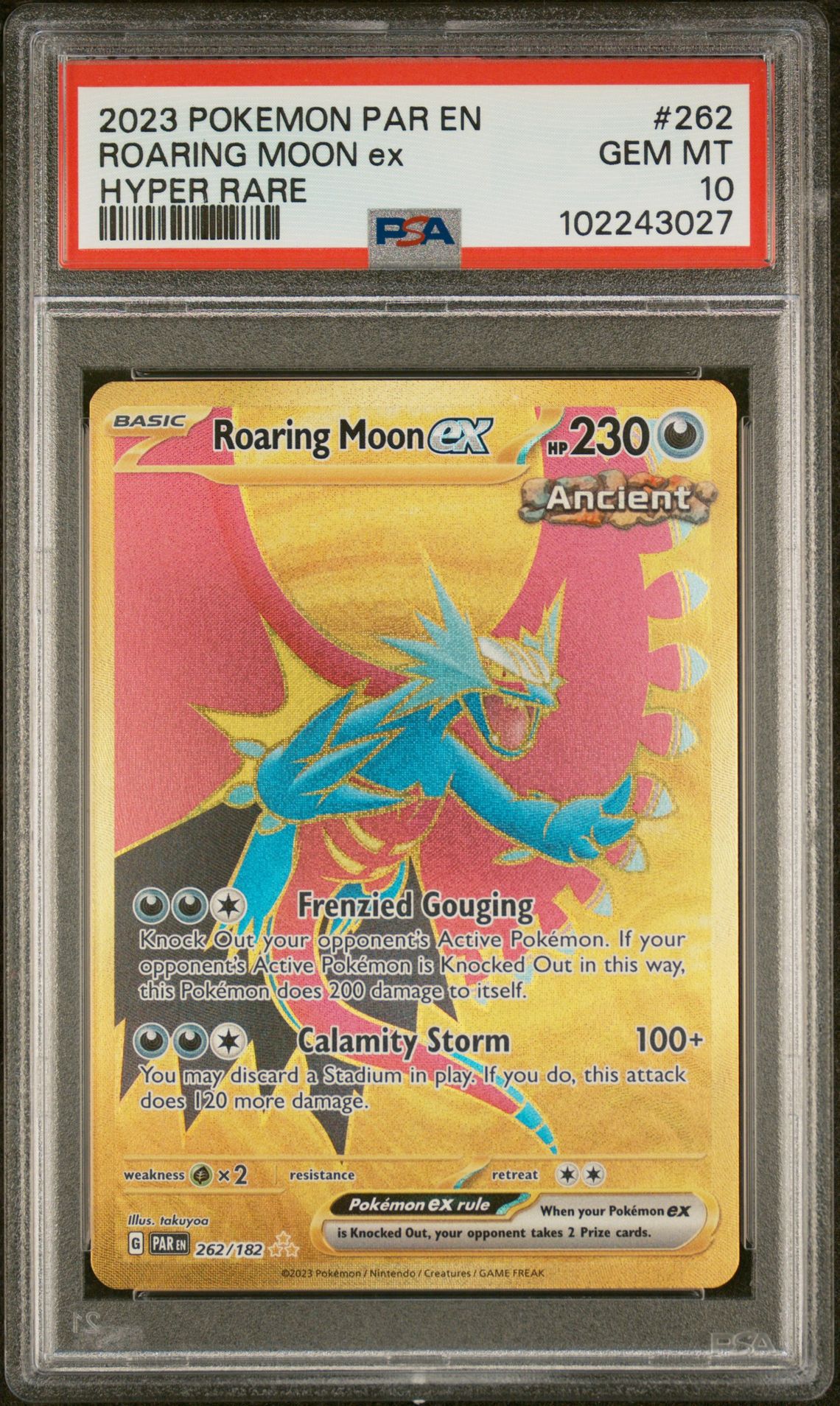 2023 Pokemon POKEMON PAR EN-PARADOX RIFT HYPER RARE #262 Roaring Moon Ex front
