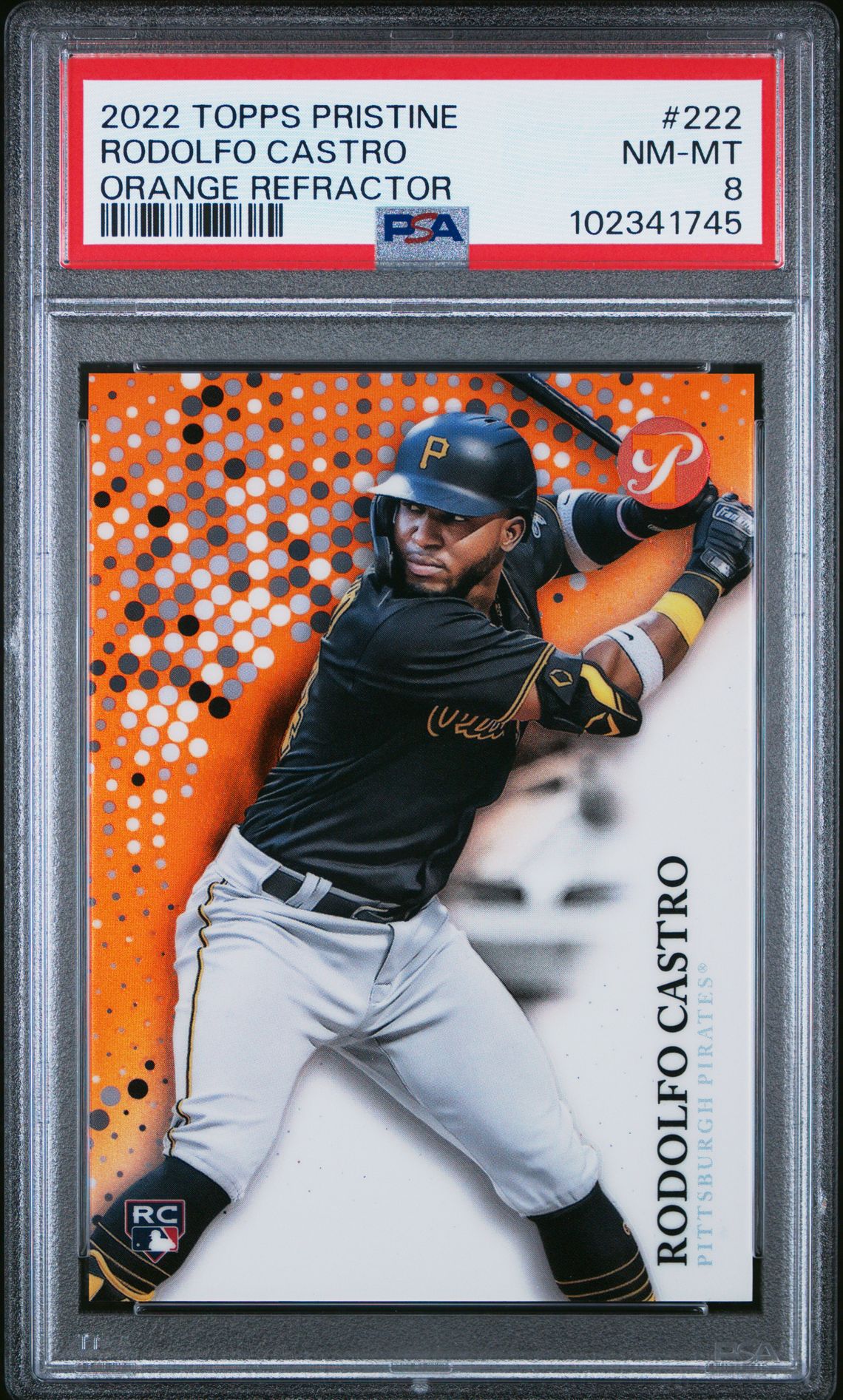 2022 Topps TOPPS PRISTINE ORANGE REFRACTOR #222 Rodolfo Castro front