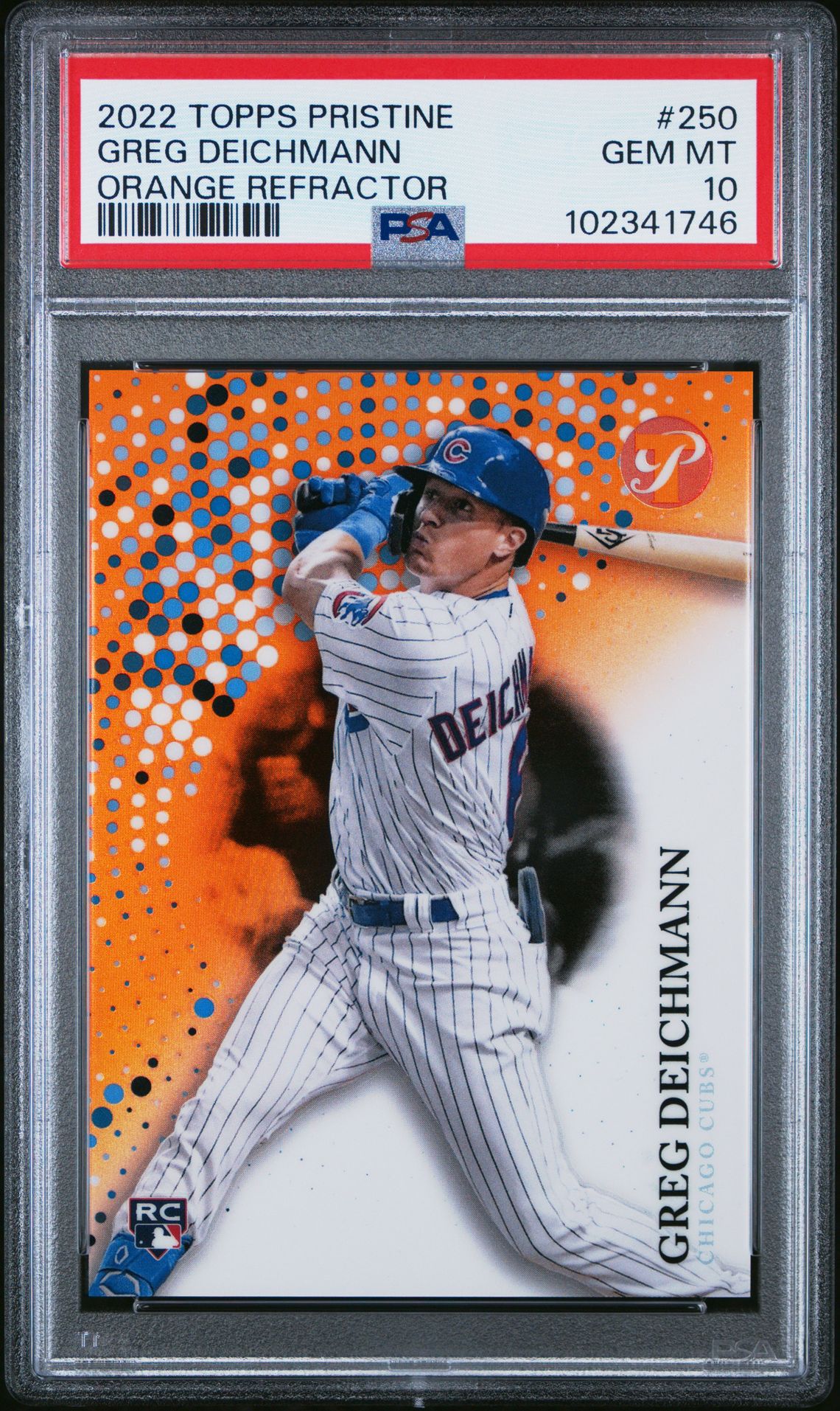 2022 Topps TOPPS PRISTINE ORANGE REFRACTOR #250 Greg Deichmann front
