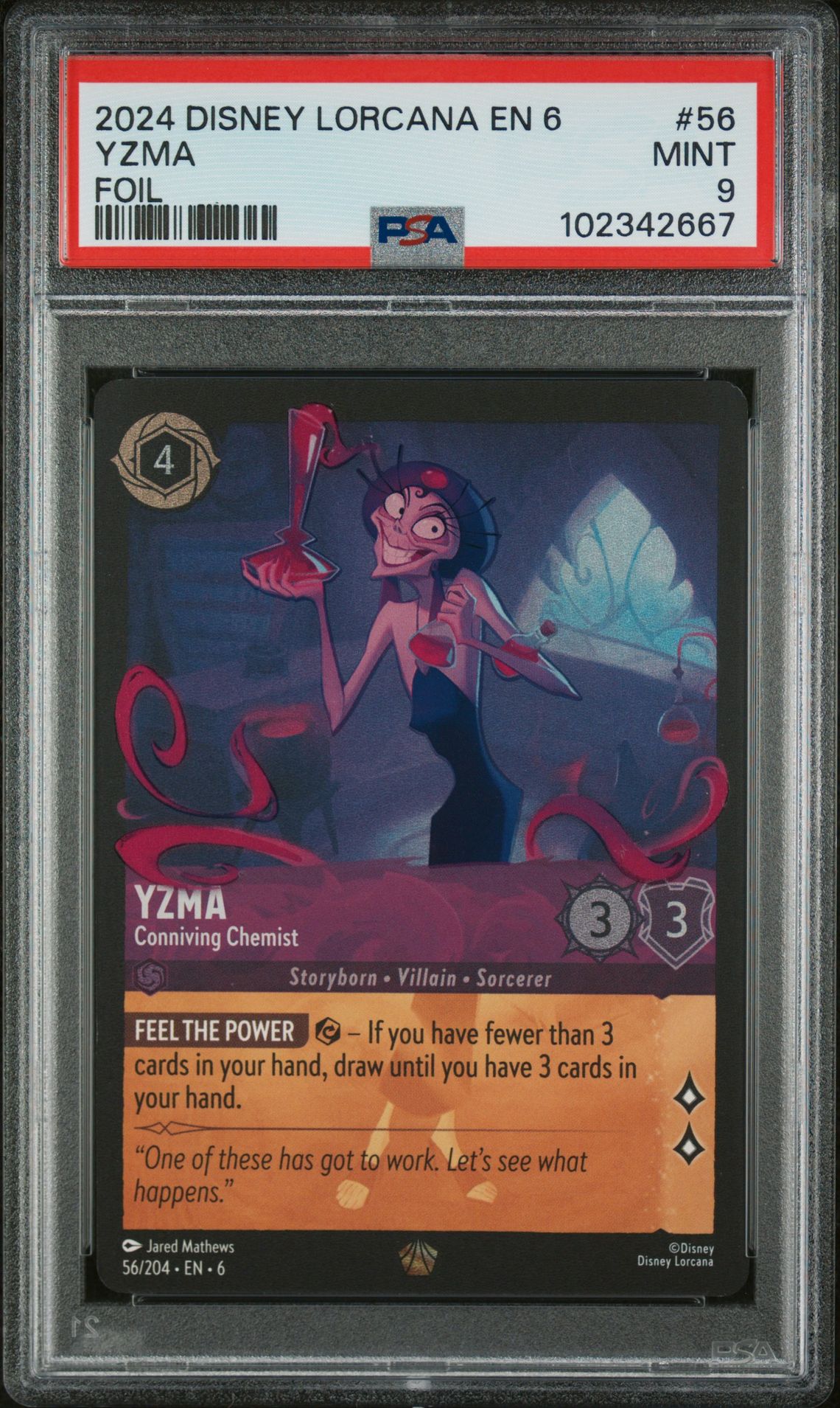 2024 Disney DISNEY LORCANA EN 6-AZURITE SEA Foil #56 Yzma front