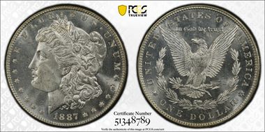 1887 $1 MS63PL