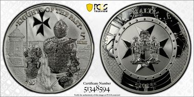 2023 € 5 Knights of the Past MS70