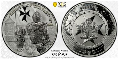 2023 € 5 Knights of the Past MS70