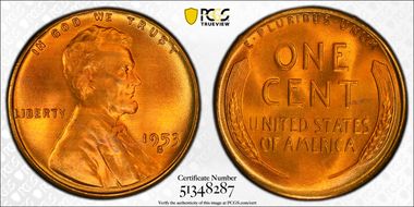 1953-S 1C MS67+ RD