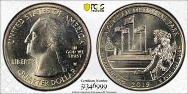 2019-W 25C American Memorial NP MS64