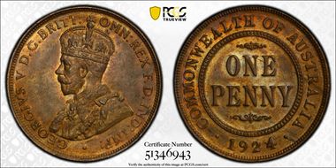 1924 1D English obverse MS64RB