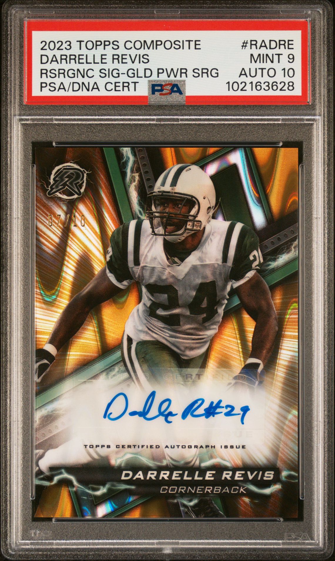 2023 Topps Composite Resurgence Signatures Darrelle Revis #Radre (Rsrgnc Sig-Gld Pwr Srg) Mint 9 front