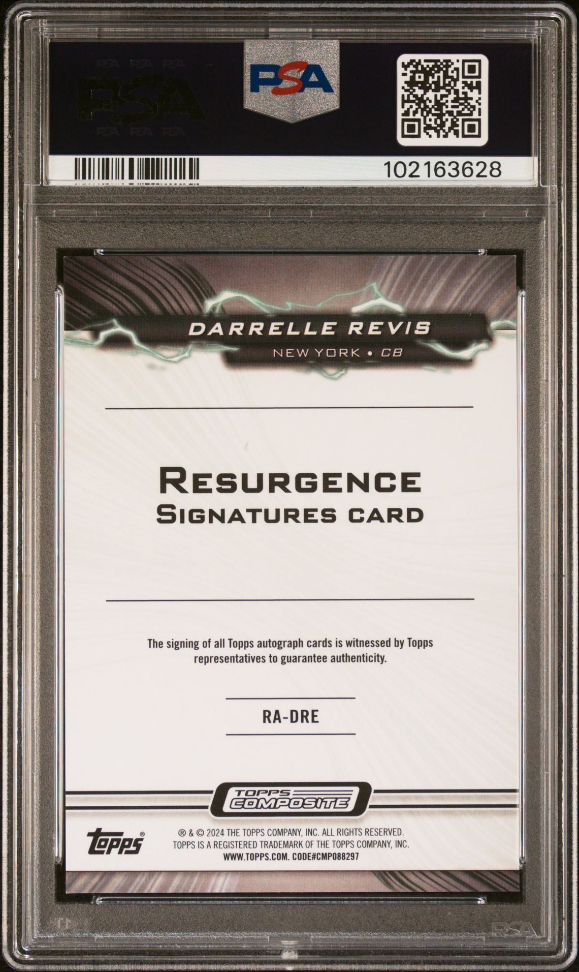 2023 Topps Composite Resurgence Signatures Darrelle Revis #Radre (Rsrgnc Sig-Gld Pwr Srg) Mint 9 back