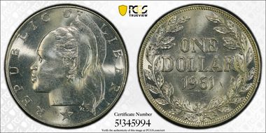 1961 $1 KM-18 MS63