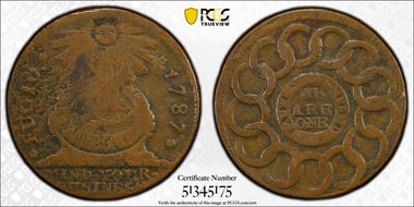 1787 Fugio 1C States United, 4 Cinq N1BN