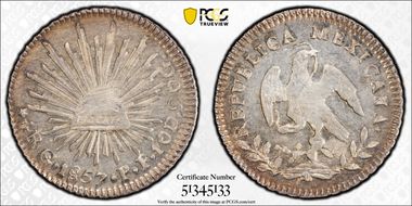 1857-Go PF 1/2 R MS64PL