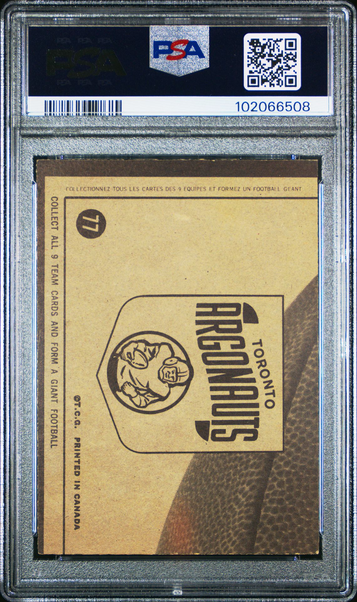 1964 Topps Cfl Toronto Argonauts #77 Ex-Mt 6 back