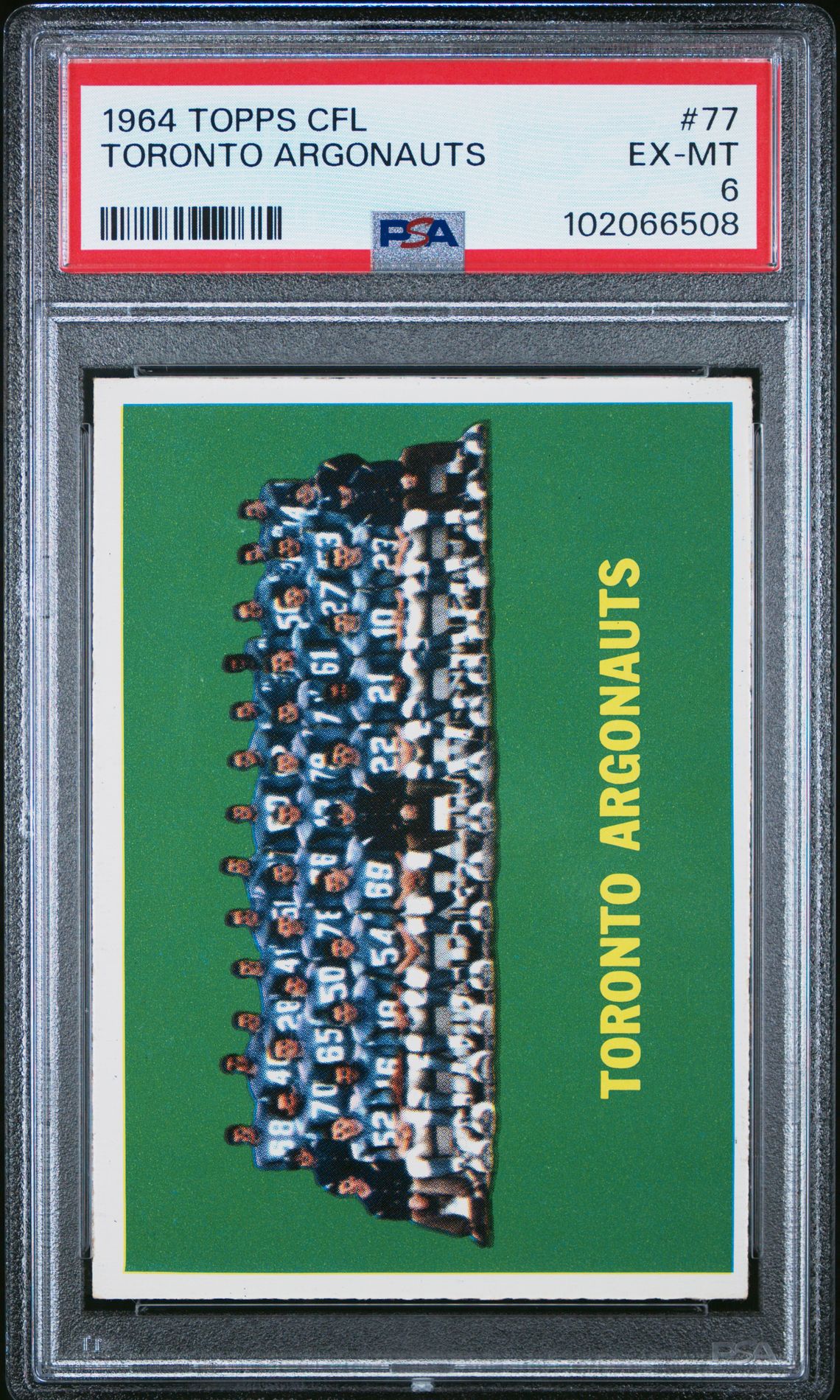 1964 Topps Cfl Toronto Argonauts #77 Ex-Mt 6 front