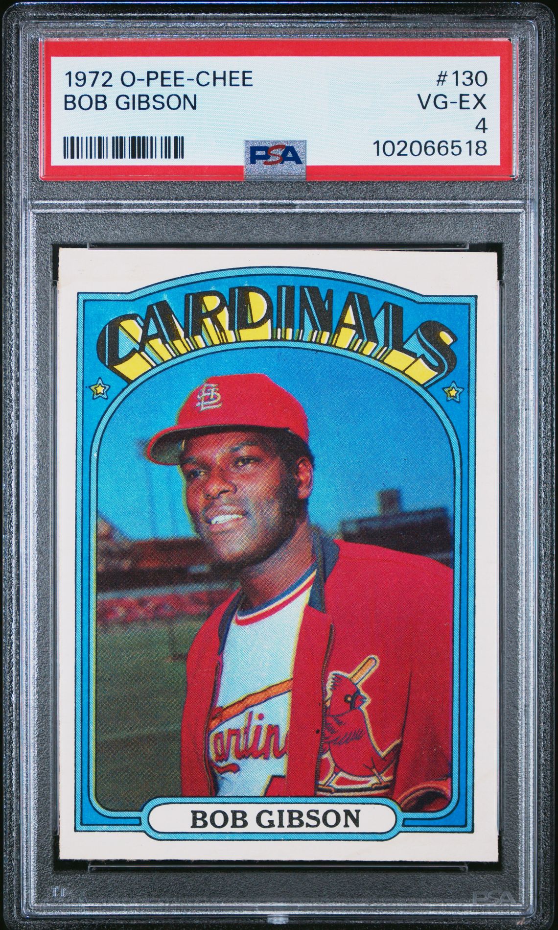 1972 O-Pee-Chee Bob Gibson #130 Vg-Ex 4 front