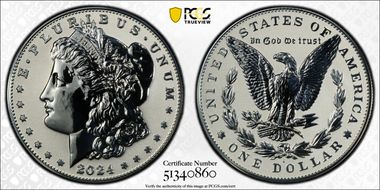 2024-S $1 Morgan Dollar Rev PR Two-Coin Reverse Proof Set First Strike PR70