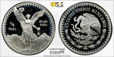 1995-Mo 1/4 oz Libertad Ag PR68DCAM