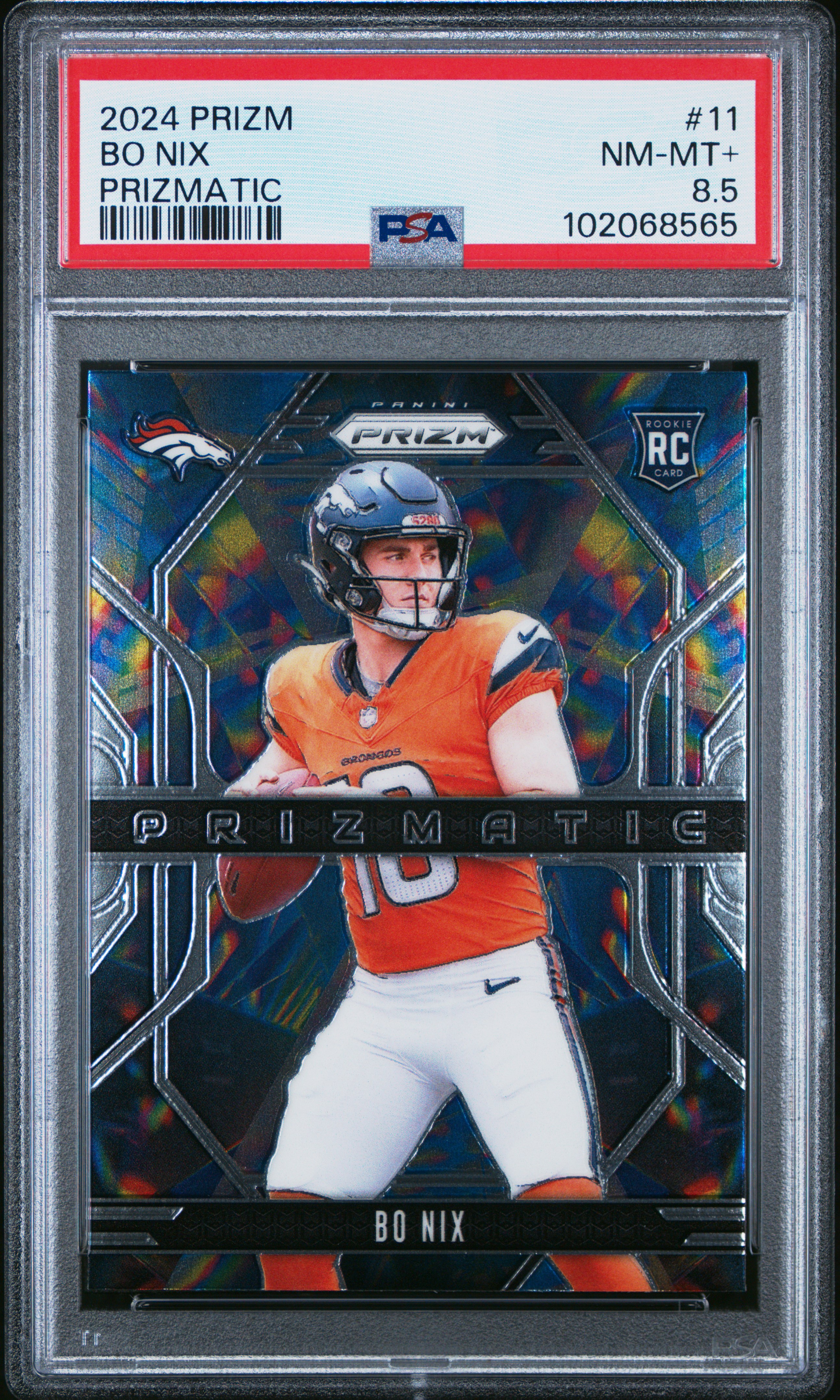 2024 Panini Prizm Prizmatic Bo Nix #11 Nm-Mt+ 8.5 front