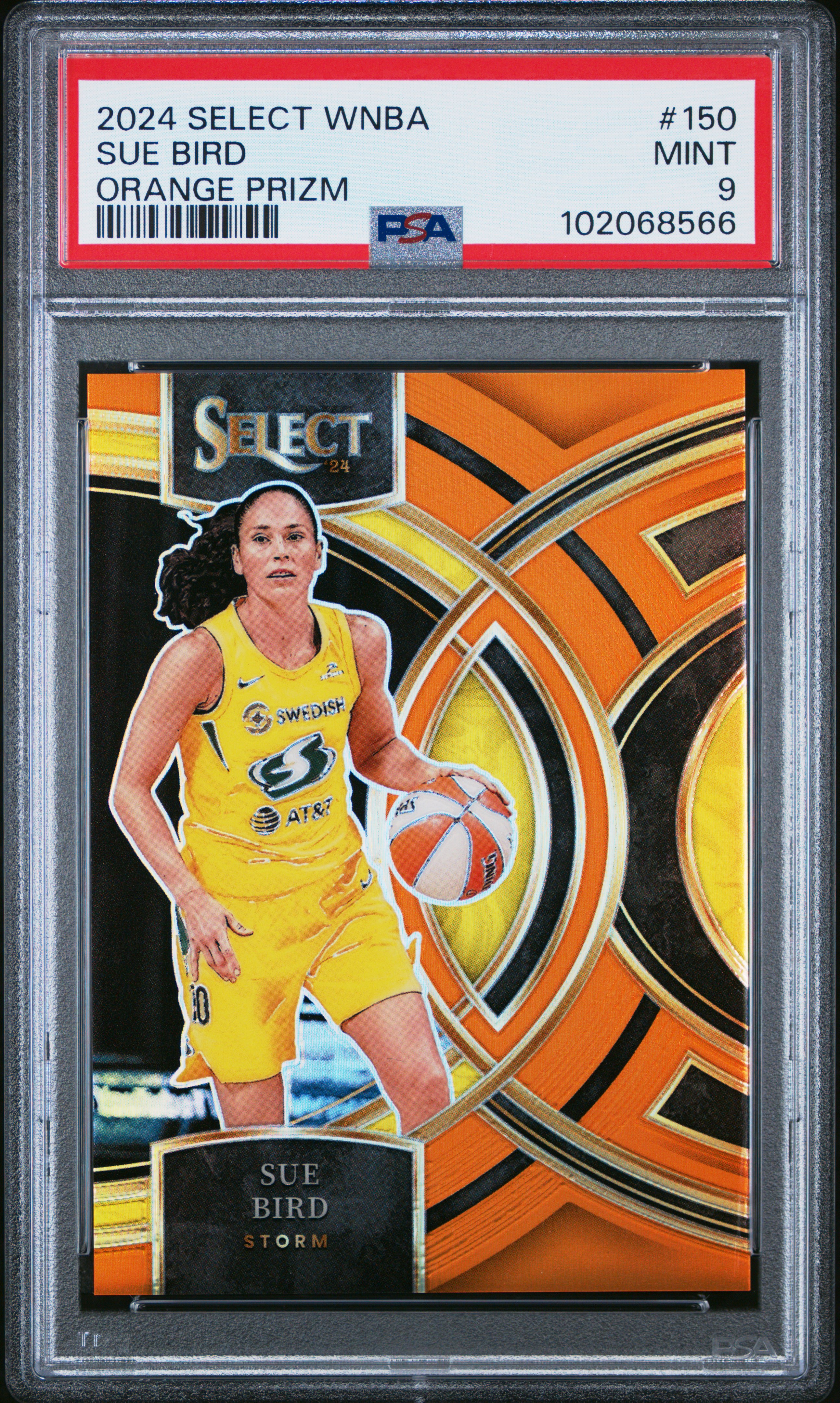 2024 Panini Select Wnba Sue Bird #150 (Orange Prizm) Mint 9 front