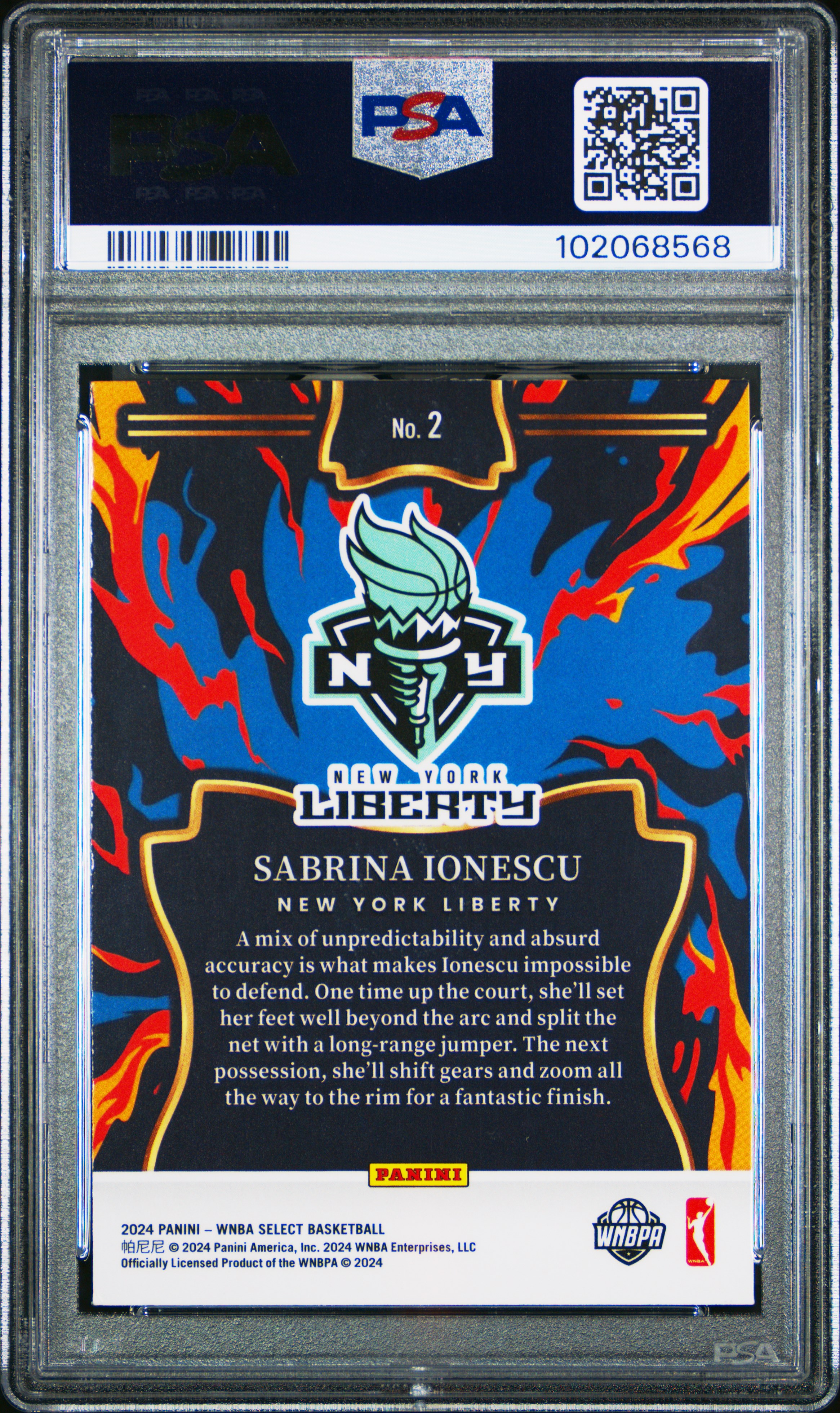 2024 Panini Select Wnba En Fuego Sabrina Ionescu #2 Nm-Mt 8 back