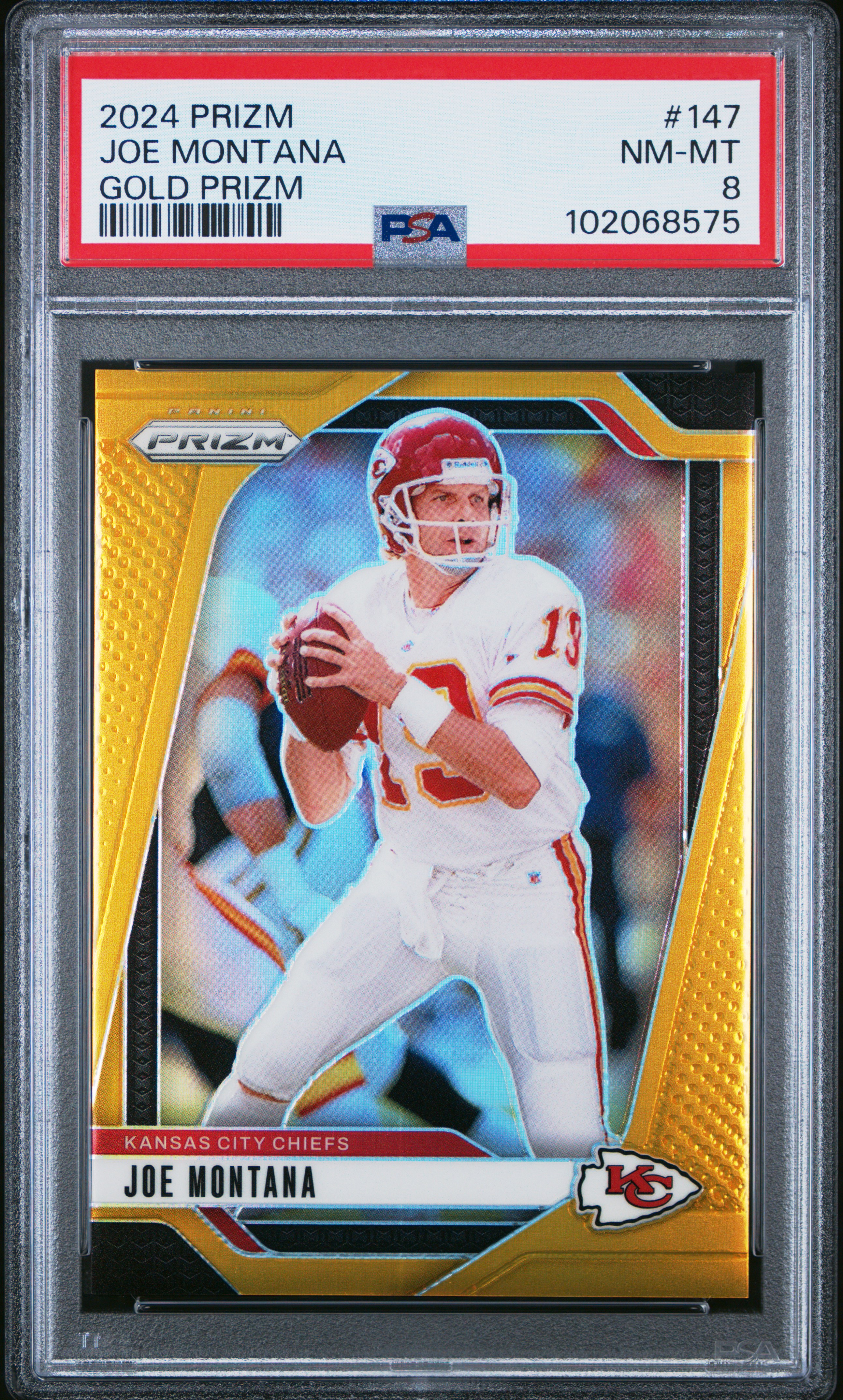 2024 Panini Prizm Joe Montana #147 (Gold Prizm) Nm-Mt 8 front