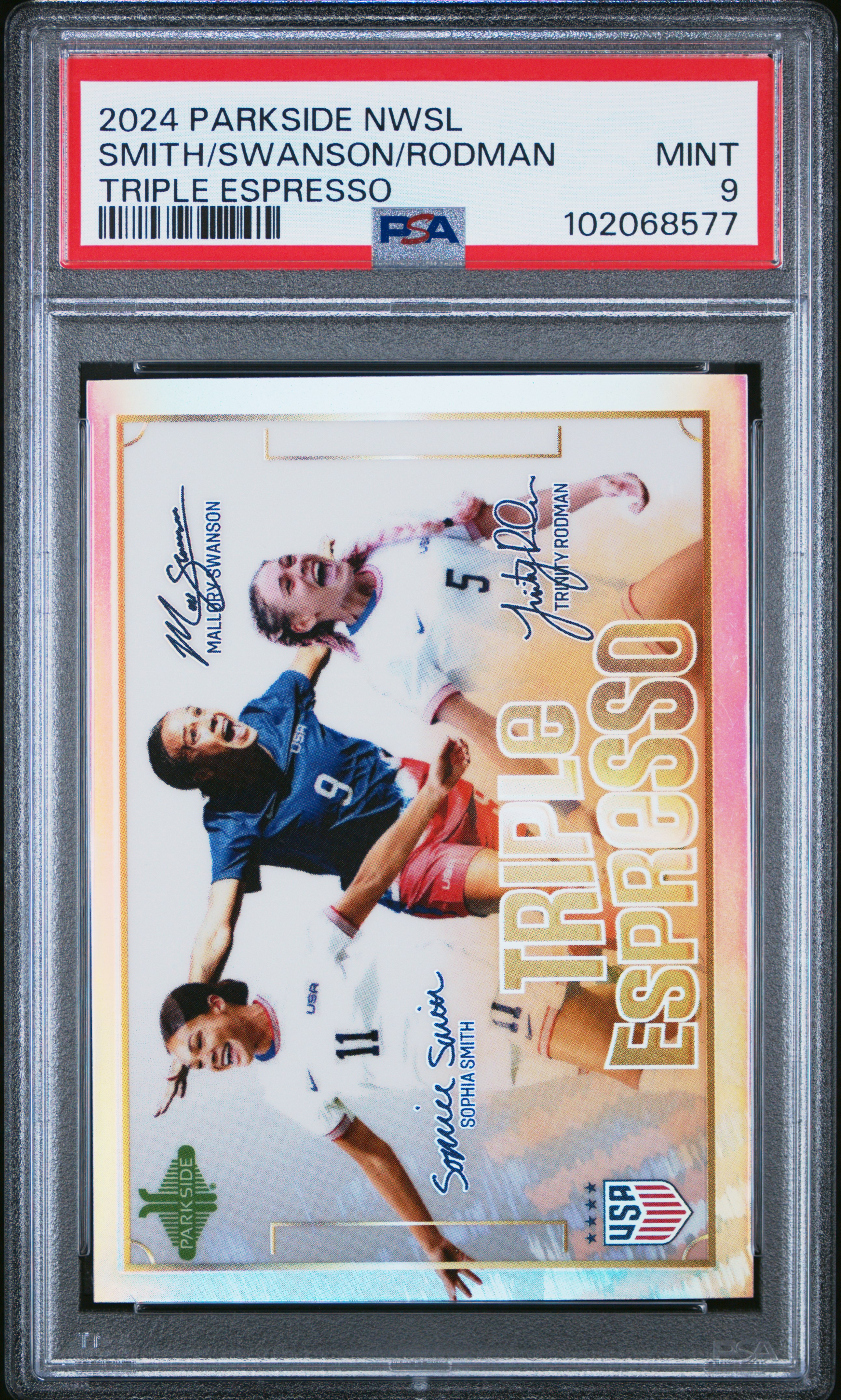2024 Parkside Nwsl Triple Espresso Smith/Swanson/Rodman Mint 9 front