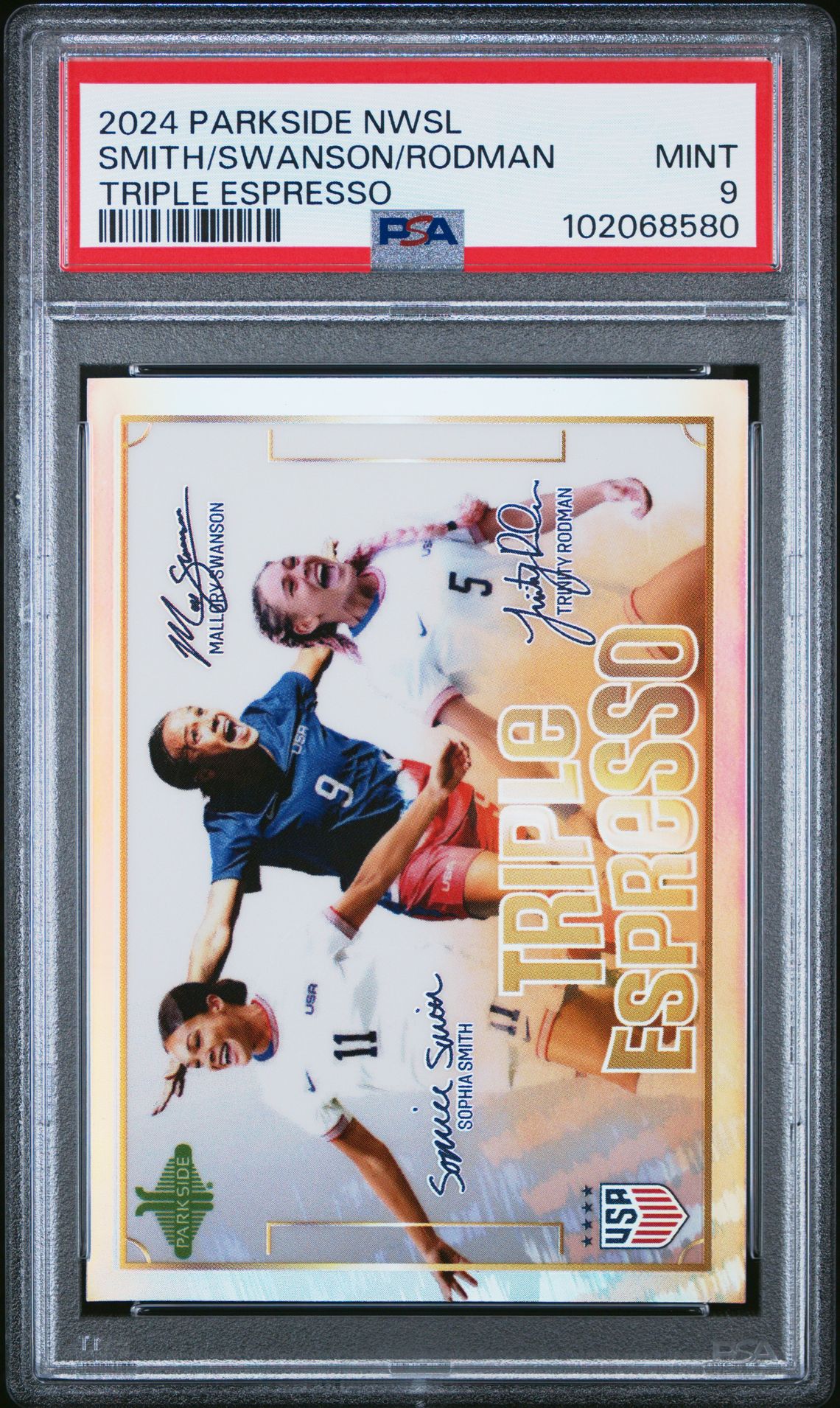 2024 Parkside Nwsl Triple Espresso Smith/Swanson/Rodman Mint 9 front