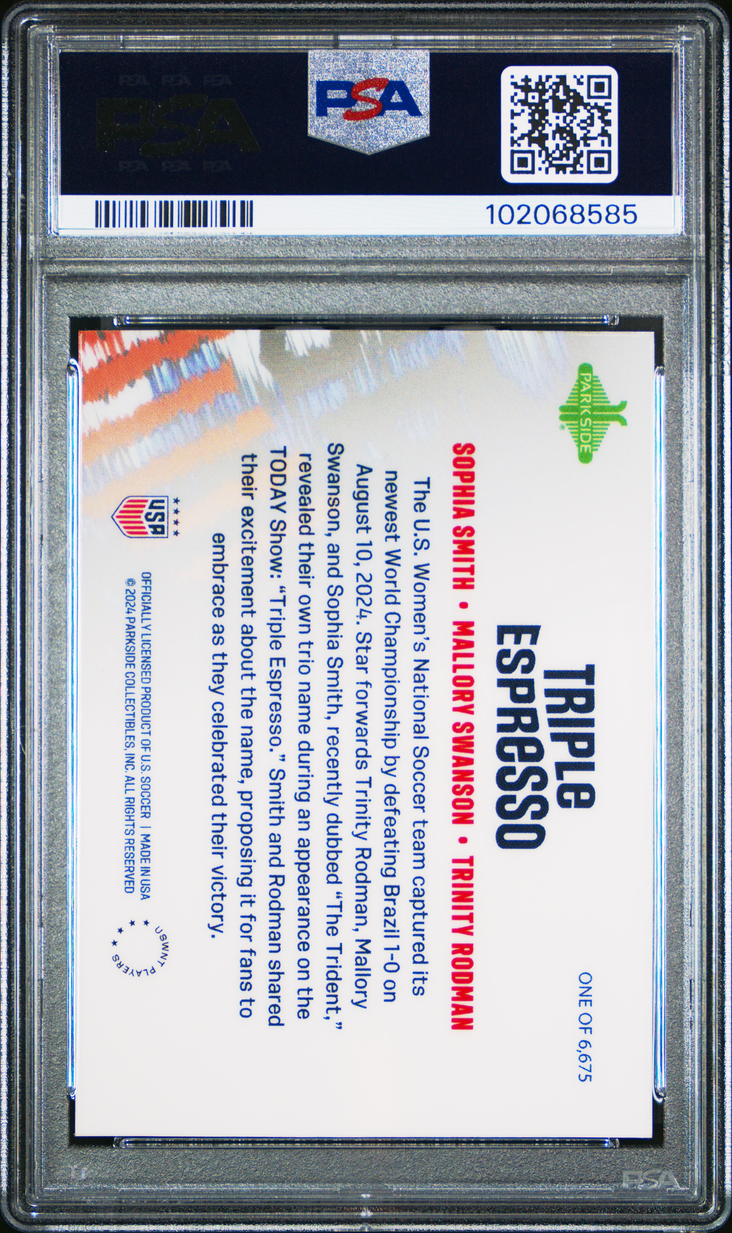 2024 Parkside Nwsl Triple Espresso Smith/Swanson/Rodman Nm-Mt 8 back