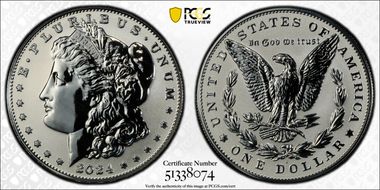 2024-S $1 Morgan Dollar Rev PR Two-Coin Reverse Proof Set First Strike PR69