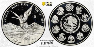 1996-Mo 2 Onza Libertad Ag PR67DCAM
