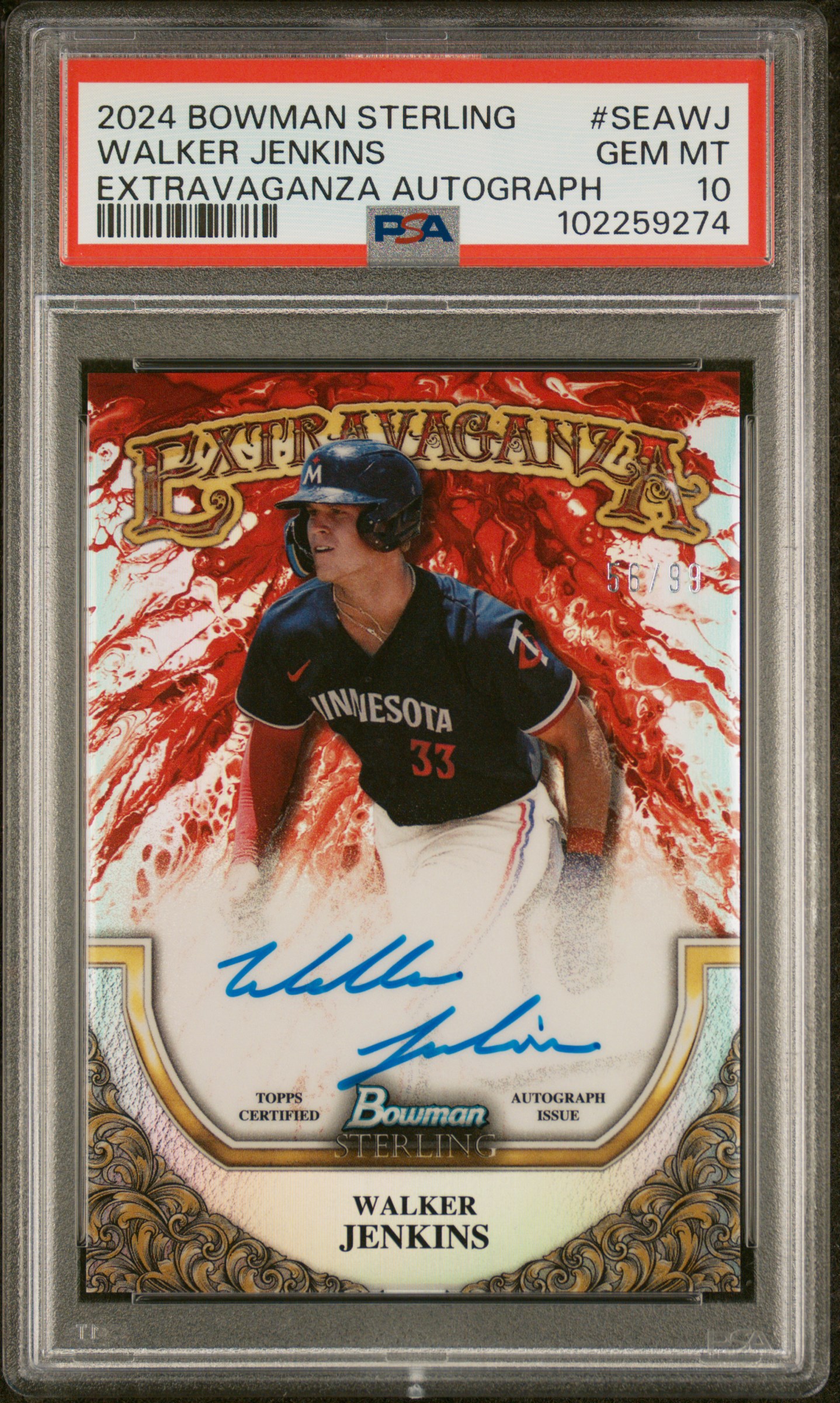 Walker Jenkins 2024 Bowman Sterling Sterling Extravaganza Autographs