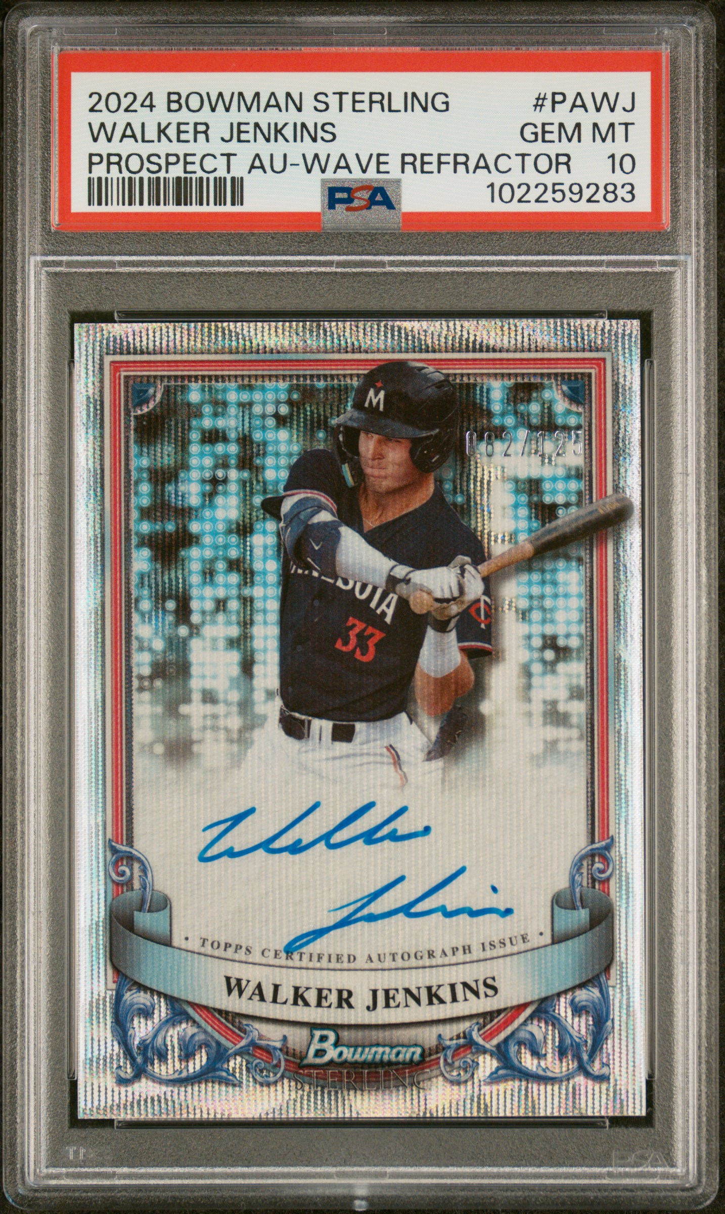 Walker Jenkins 2024 Bowman Sterling Prospect Autographs