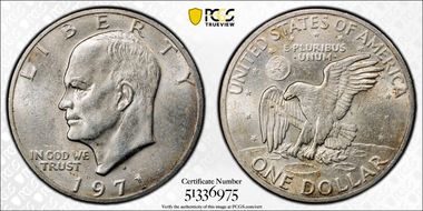 1971-S $1 Silver AU58